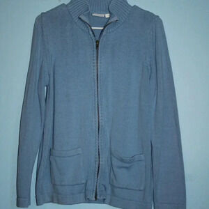 The Vermont Country Store Zip Up Medium Sweater with Pockets Modest